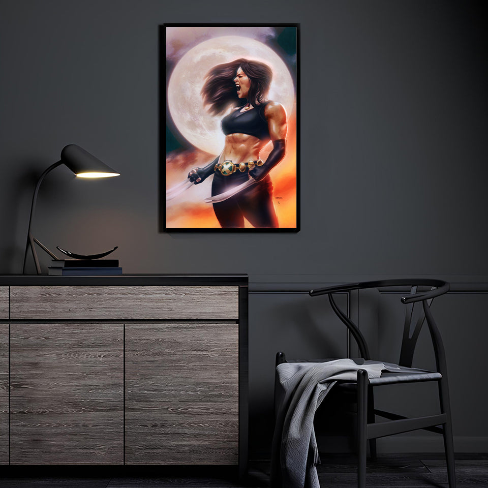 Lunar Fury Wall Art Room Mockup – X-23 Marvel X-Men by Ryan Pasibe and Marvin Tabacon