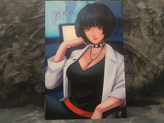 Tae Takemi Persona 5 12x18 Canvas Signed by Abby Trott - Snapping Turtle Gallery