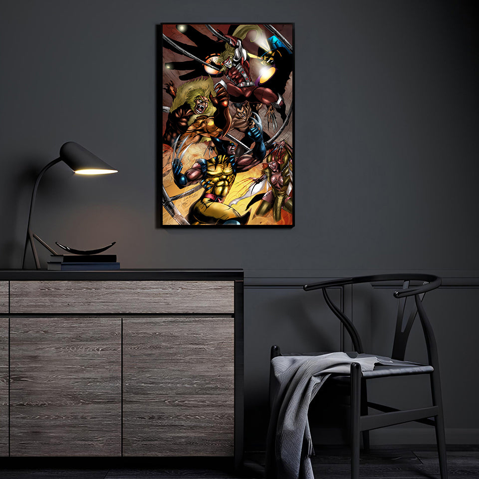 Deadly Five Clash by Savy Lim, colors by Fletcher Horton displayed in a modern room.