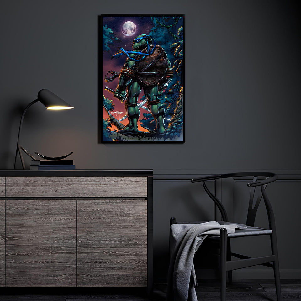 Moonlit Sentinel by Emil Cabaltierra displayed in a modern room.