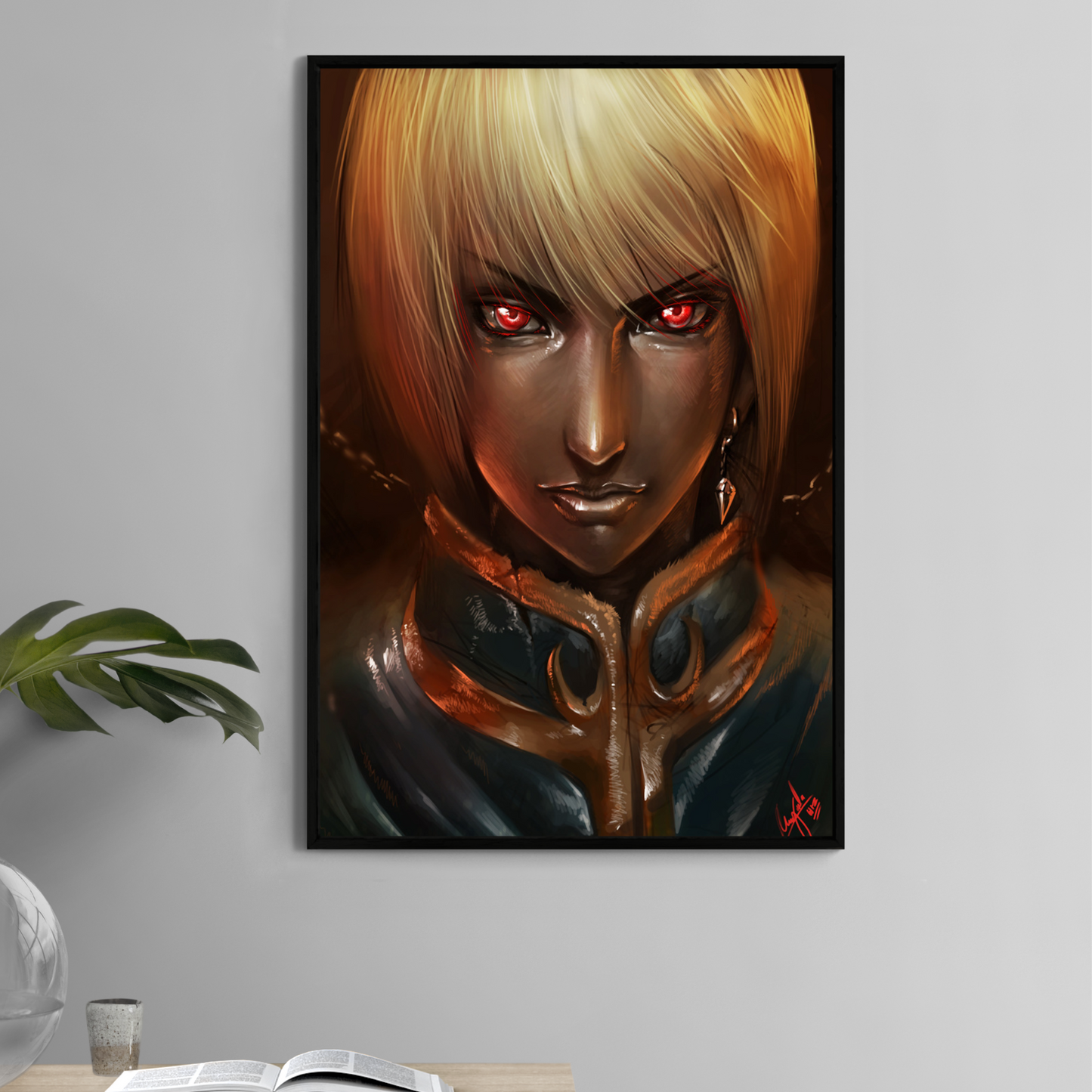 Kurapika Hunter x Hunter 11x17 print – glowing red eyes close-up anime artwork
