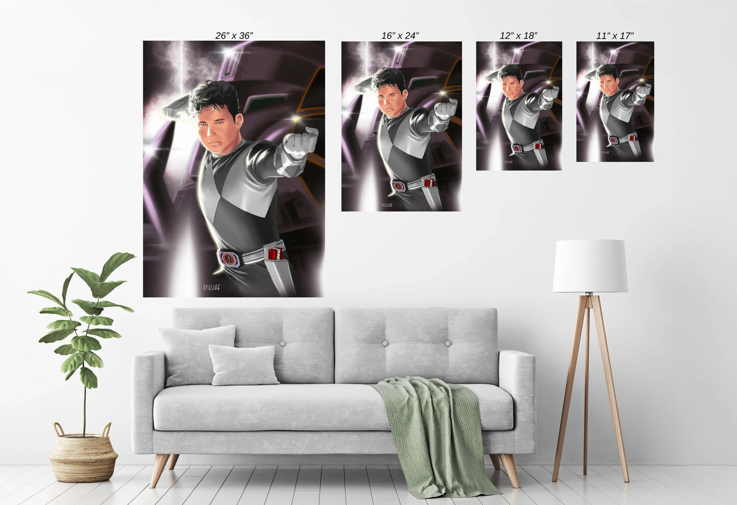 artwork of Jonny Yong Bosch as Adam Park, the Black Ranger, by Ryan Pasibe