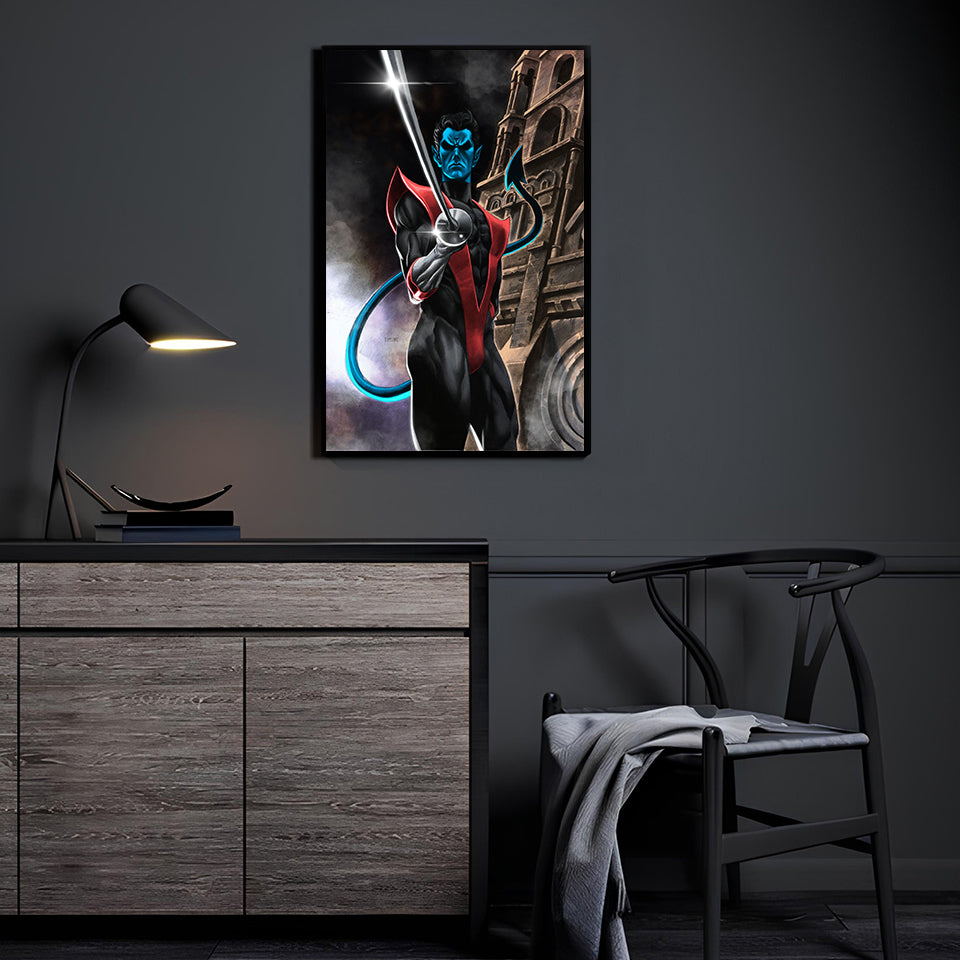 Shadowblade Acrobat Wall Art Room Mockup – Nightcrawler by Ryan Pasibe