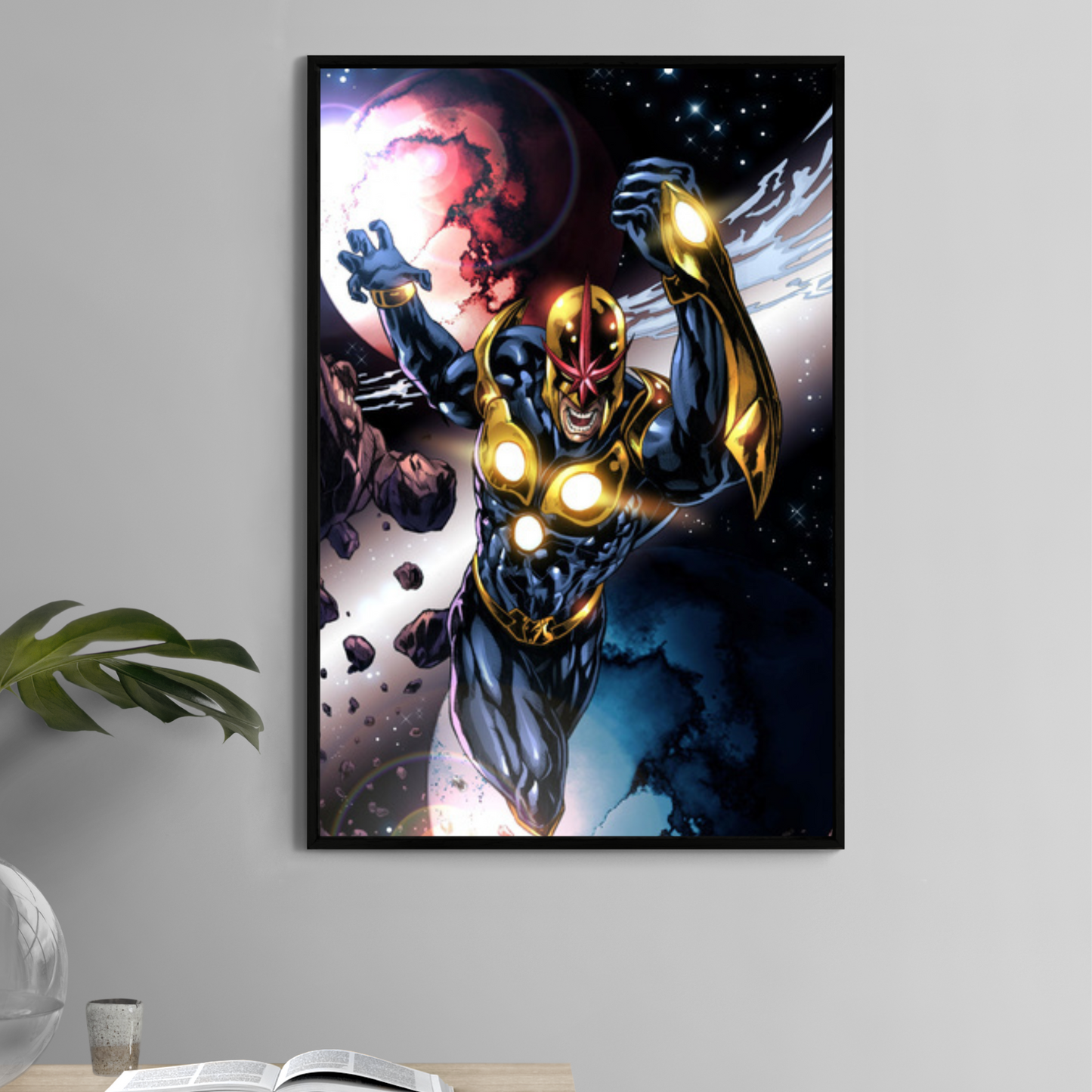 Nova-inspired wall art 11x17 photo print with cosmic background