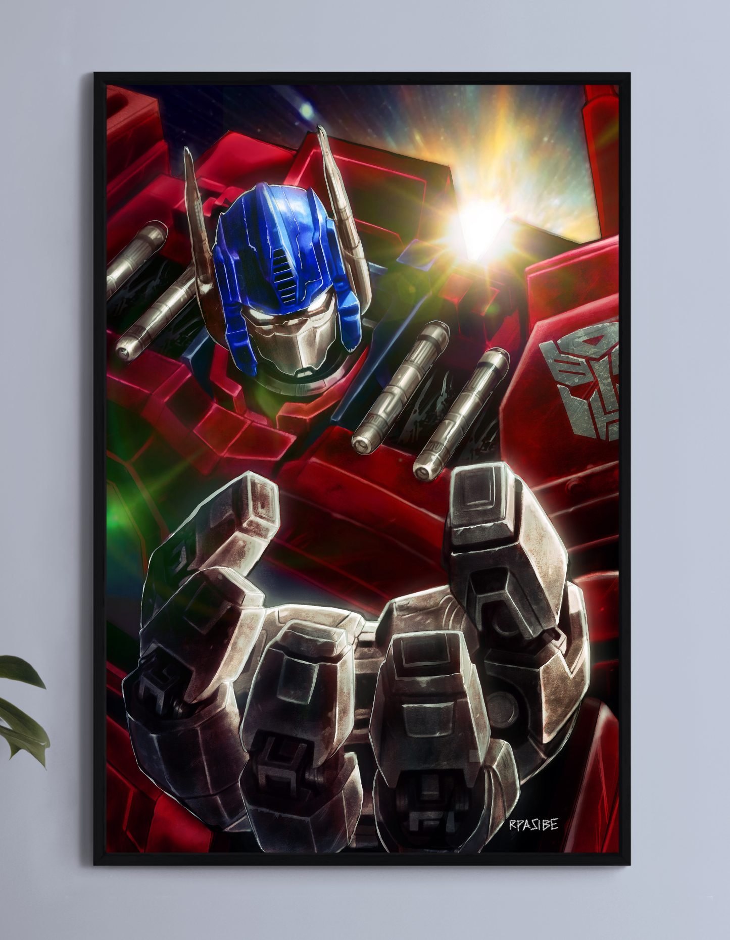 Steel Vanguard Wall Art Poster Print – Optimus Prime Transformers by Ryan Pasibe