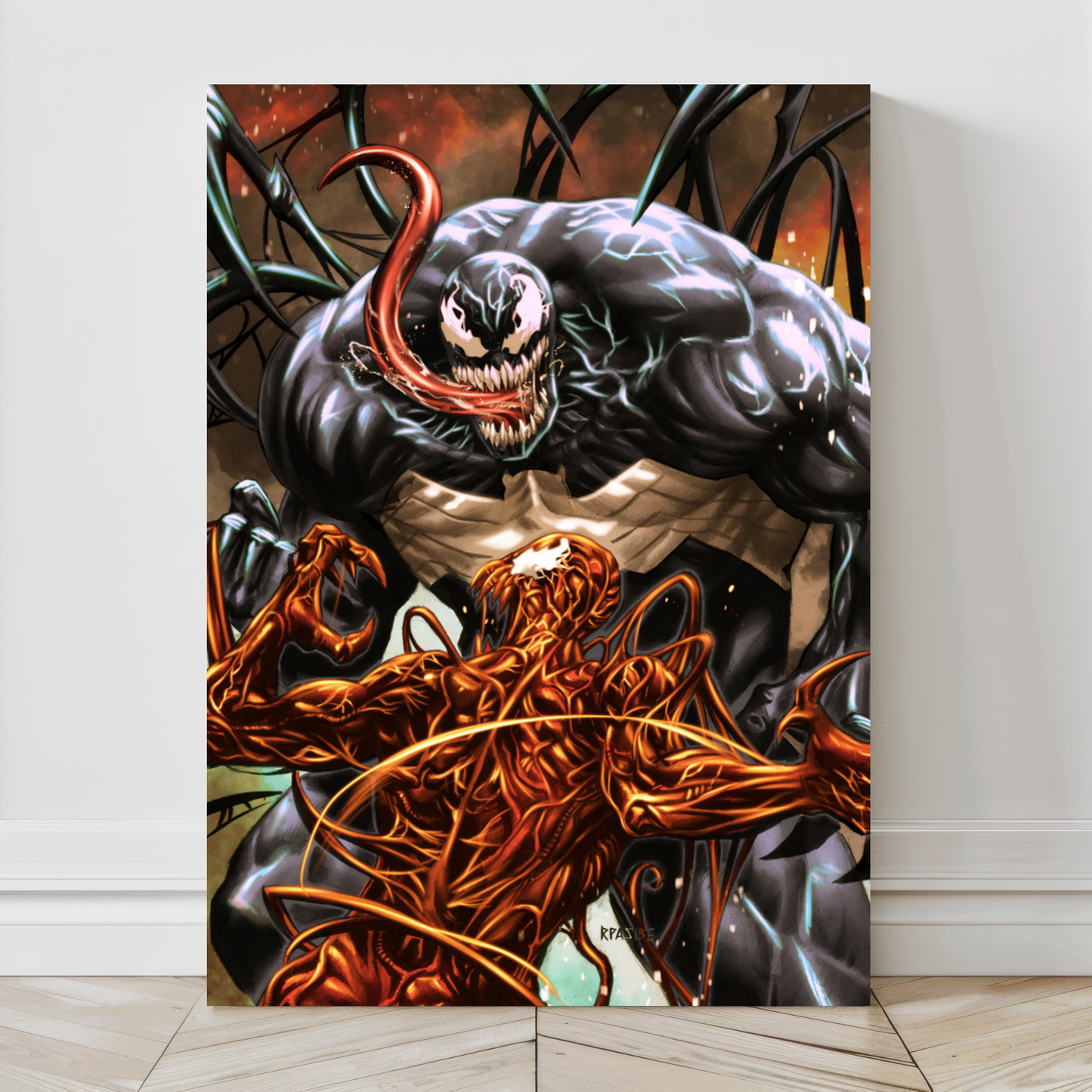 24x36 large canvas of Carnage vs Venom by Ryan Pasibe