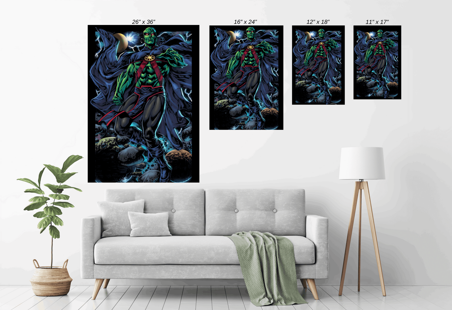 Martian Manhunter superhero art print 11x17 poster – Snapping Turtle Gallery