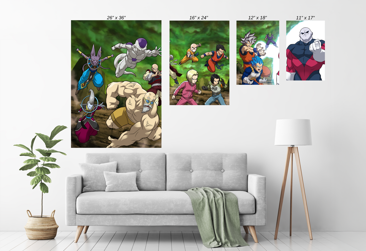 Ultra Instinct Goku, Blue Vegeta, and Piccolo power-up – Full Set anime print