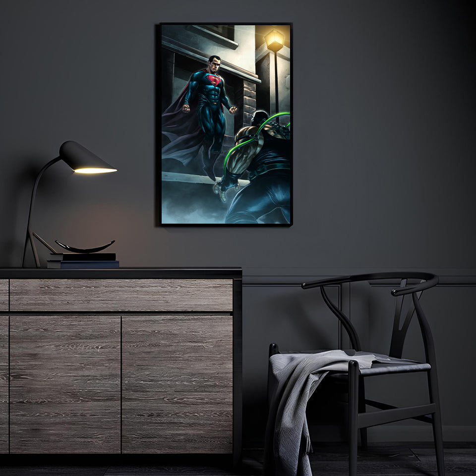 Venom Clash Wall Art Room Mockup – Superman vs Bane DC Comics by Ryan Pasibe and Nestor Redulla Jr.