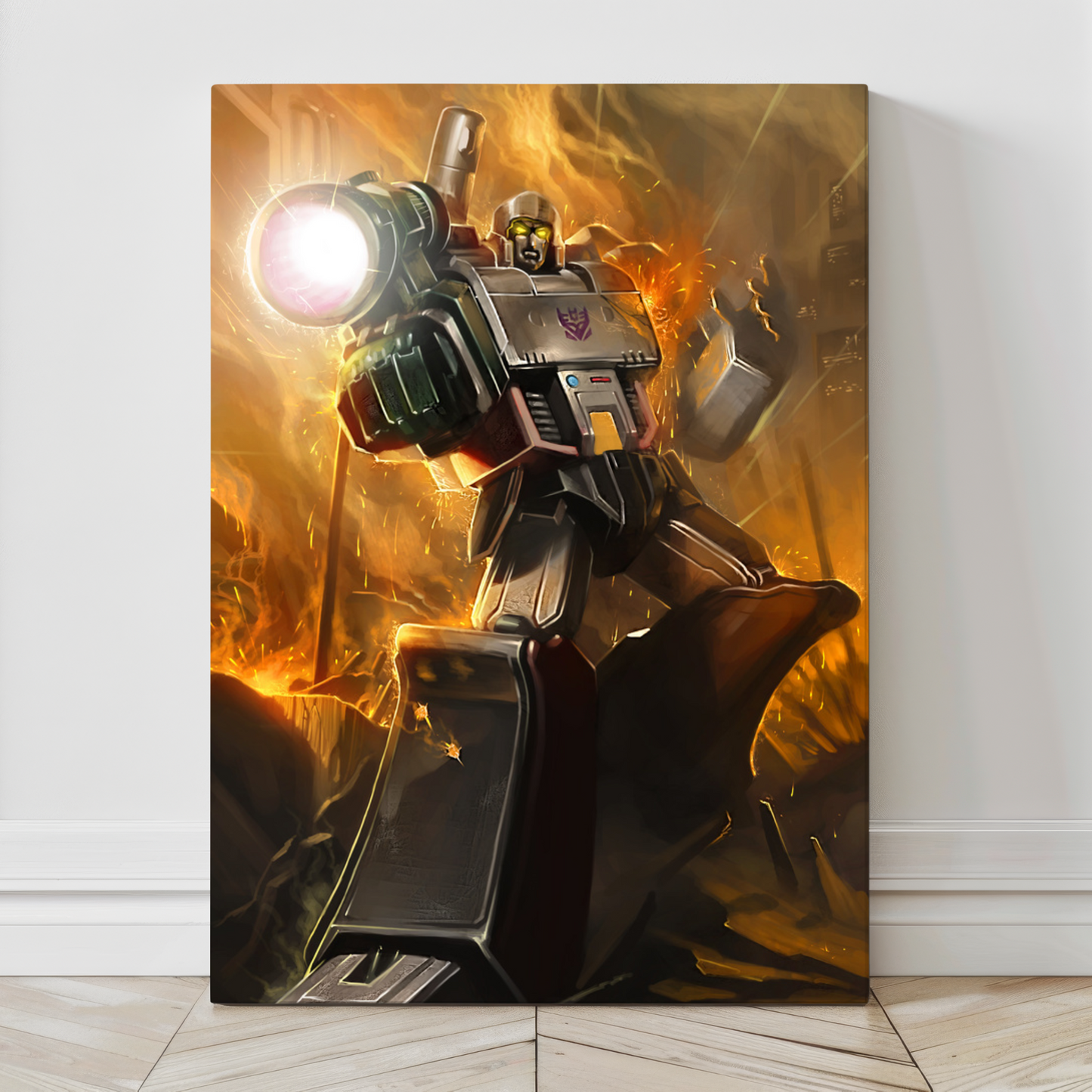 Large 24x36 Megatron Transformers artwork – canvas wall display