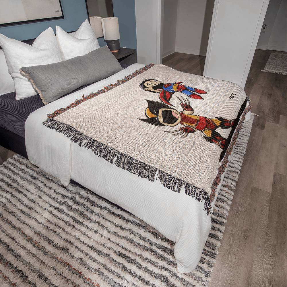 Chibi Wolverine And Superman 50X60 Blanket