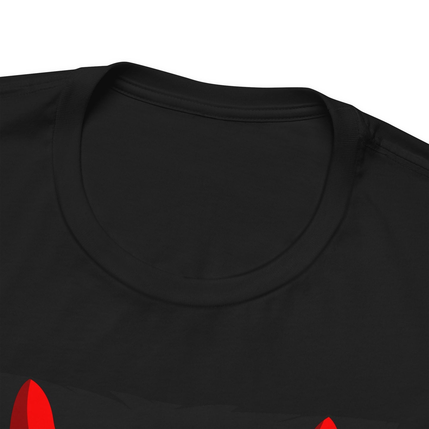 Alt: Crimson Demon Samurai Anime Shirt on black, folded display, anime collector apparel by Snapping Turtle Gallery