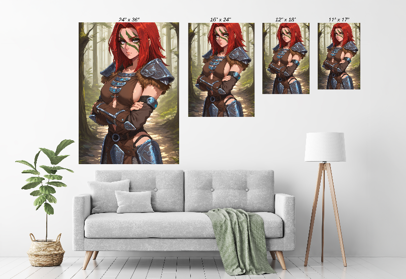 Forest Sentinel Wall Art size chart Print – Epic Archer Fantasy Artwork