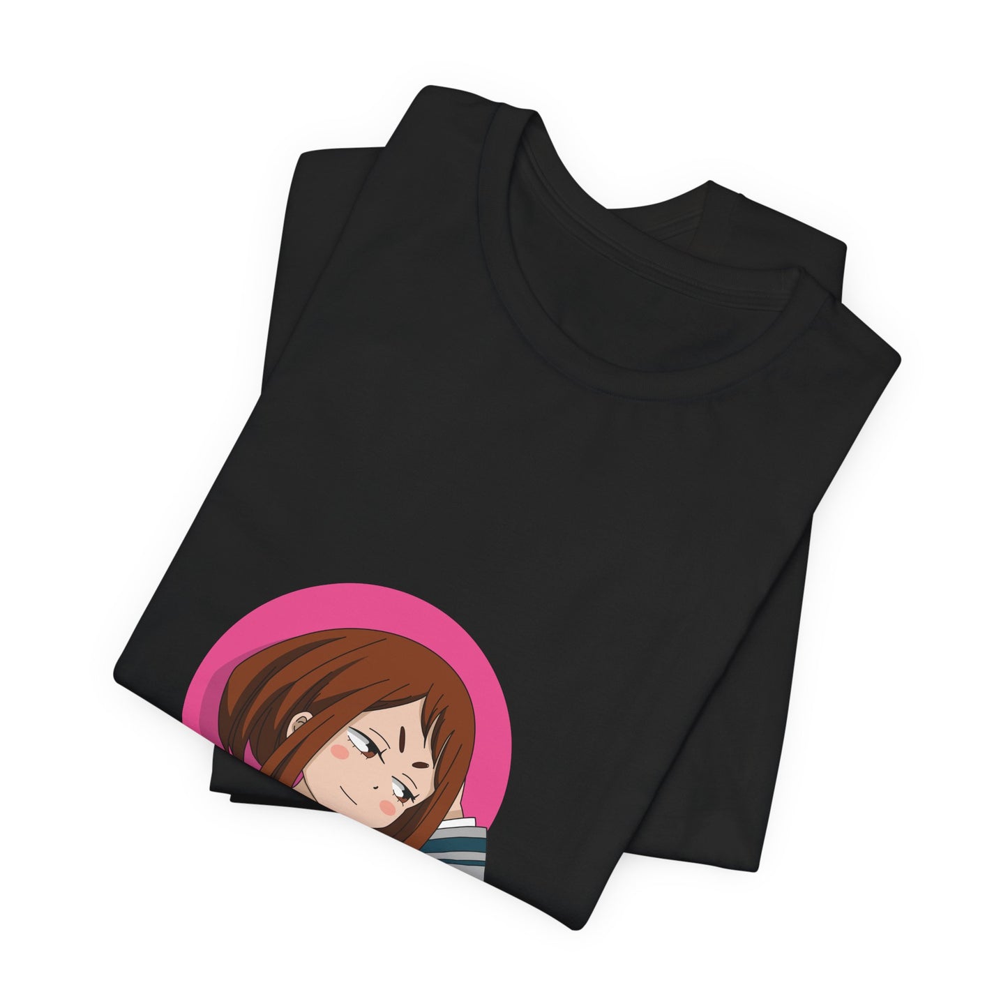 Alt: Gravity Hero Academy Anime Shirt on black, folded display, anime graphic tee by Snapping Turtle Gallery