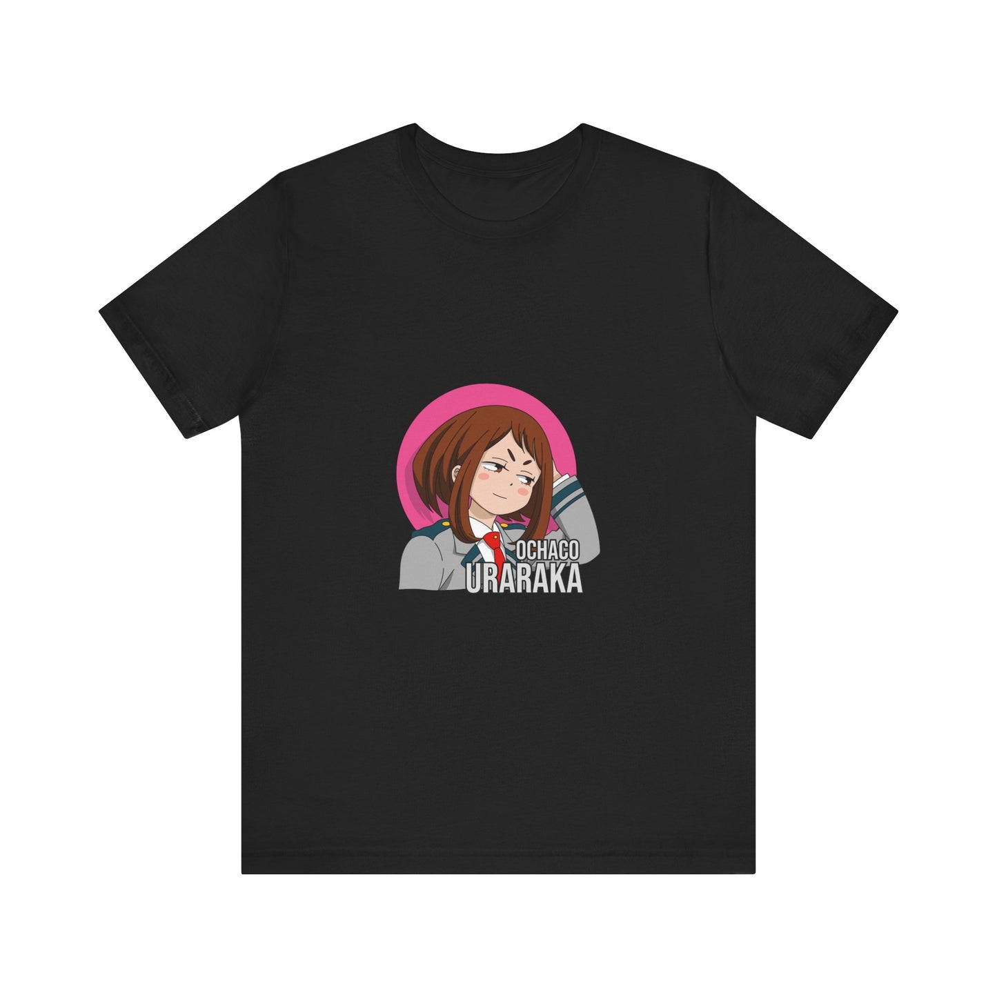 Alt: Gravity Hero Academy Anime Shirt printed on black, front view, anime apparel by Snapping Turtle Gallery