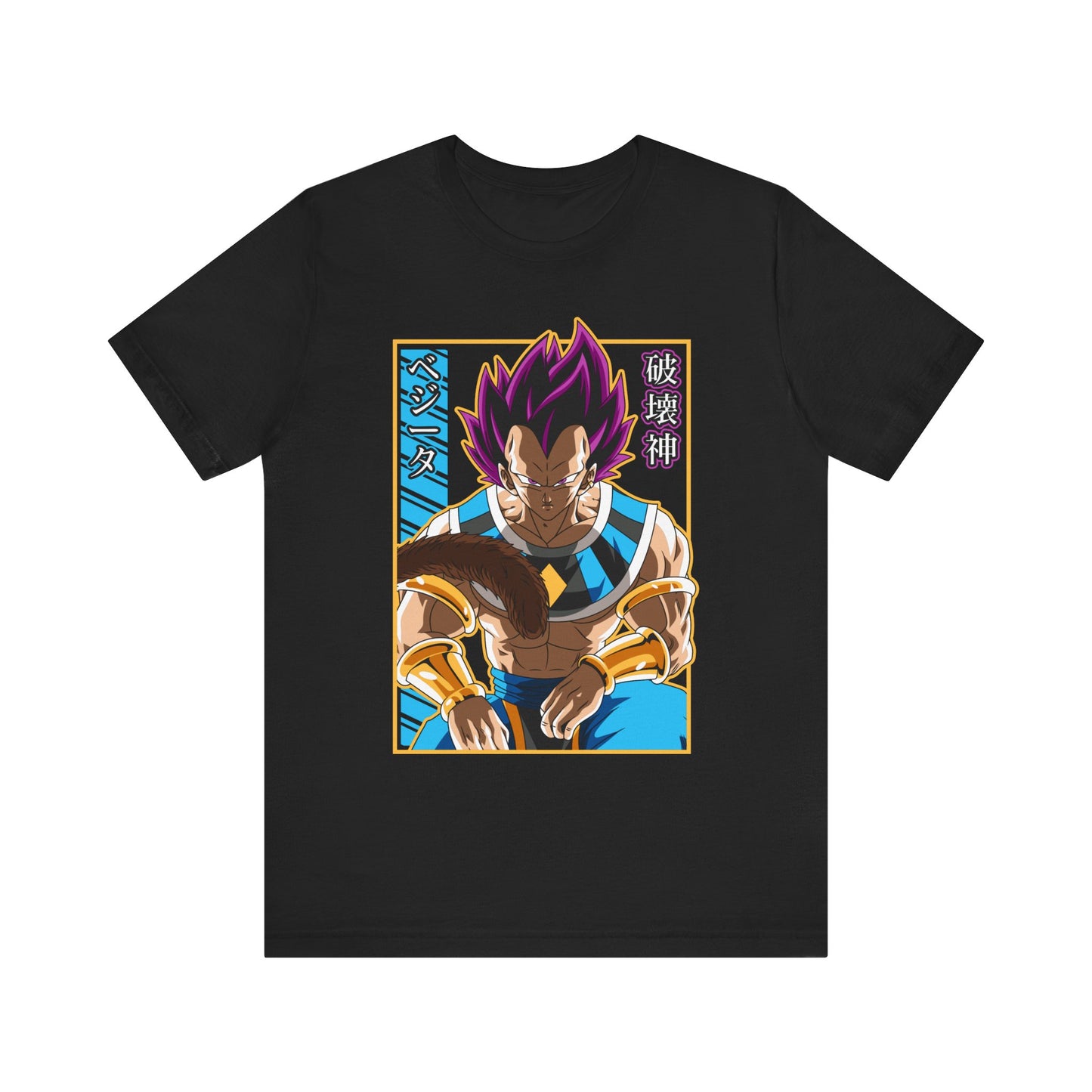 Alt: Hakai God Saiyan Anime Shirt on black, side view, anime clothing by Snapping Turtle Gallery