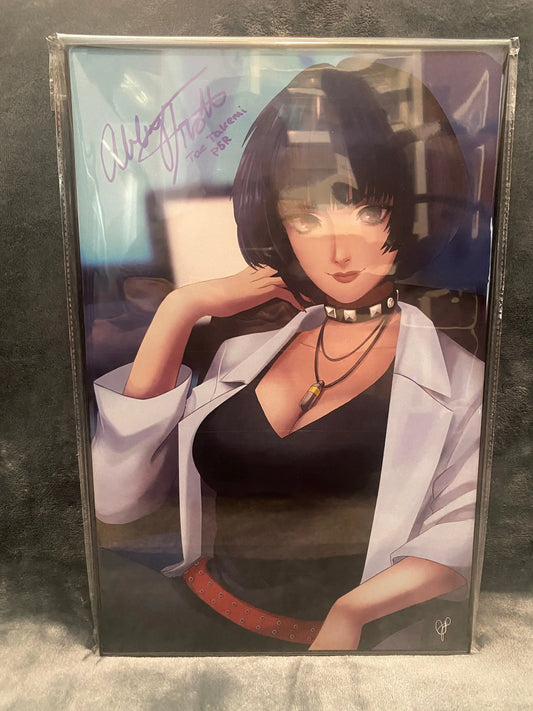 Framed Tae Takemi Persona 5 11x17 print Signed by Abby Trott - Snapping Turtle Gallery