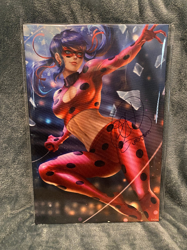 Miraculous Ladybug 12x18 Canvas signed by Cristina Vee - Snapping Turtle Gallery