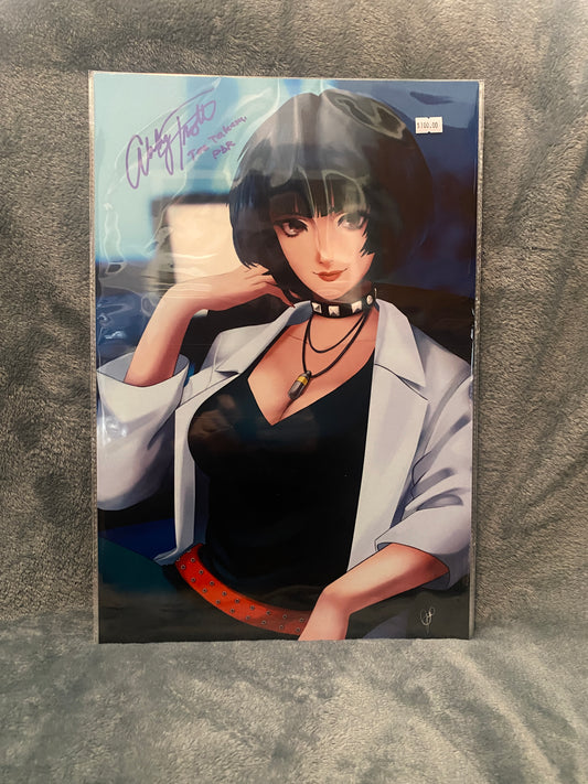 Tae Takemi Persona 5 12x18 Metal Signed by Abby Trott - Snapping Turtle Gallery