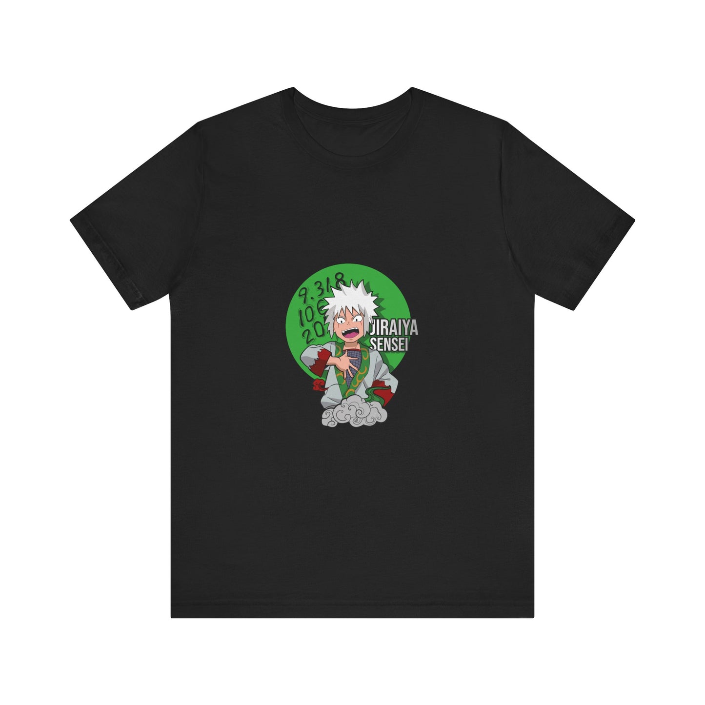 Alt: Toad Sage Sensei Anime Shirt printed on black, front view, anime apparel by Snapping Turtle Gallery