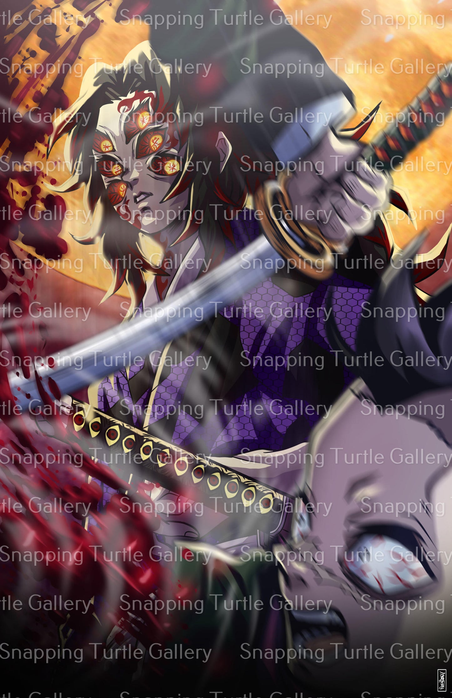 Kokushibo Upper moon 1 vs Genya - Demon Slayer - Snapping Turtle Gallery