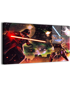 Star Wars wall art collection featuring Darth Vader, Luke Skywalker, Ahsoka, and the Jedi/Sith in posters, canvas, metal, acrylic prints, and lightbox frames