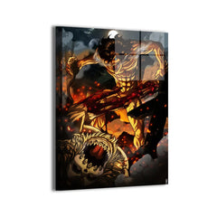 Attack on Titan wall art collection featuring Eren, Mikasa, Levi, Survey Corps posters, canvas, metal, and acrylic prints