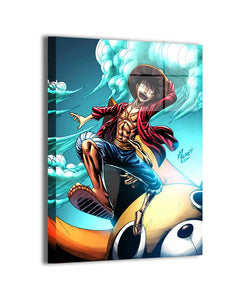 One Piece wall art featuring Luffy, Zoro, Nami and the Straw Hat Pirates in posters, canvas, metal, and acrylic prints
