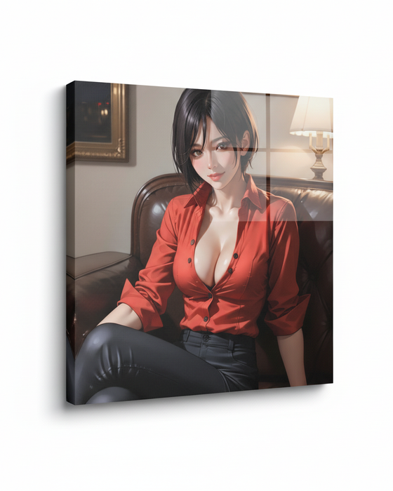 Resident Evil canvas prints featuring Ada Wong in her red dress
