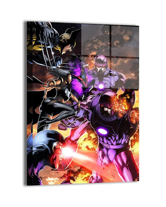 Sentinels Canvas Prints featuring X-Men battling mutant-hunting Sentinels