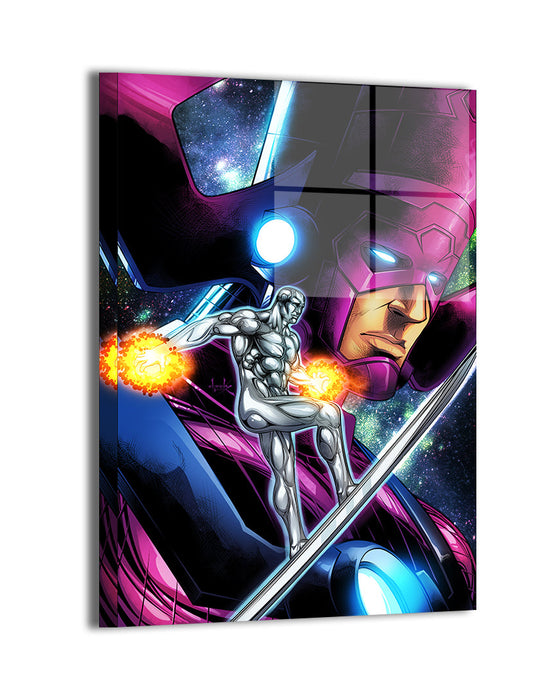 Galactus Canvas Prints featuring Galactus and Silver Surfer