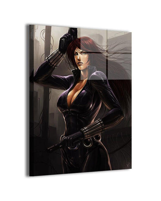 Black Widow canvas prints featuring Natasha Romanoff in tactical black