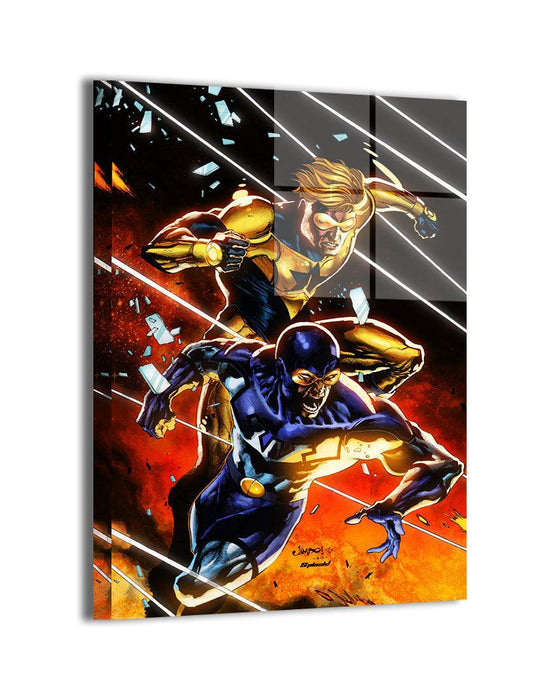 Booster Gold wall art featuring Booster Gold and Blue Beetle