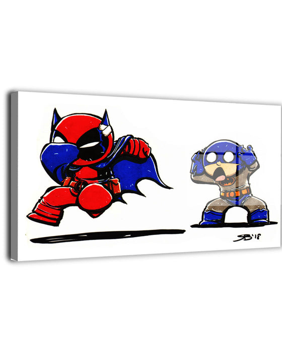 Crossover canvas prints featuring Deadpool and Batman