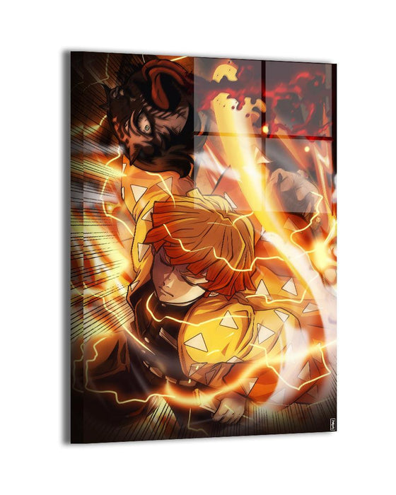 Zenitsu Agatsuma canvas prints featuring his Thunder Breathing attack