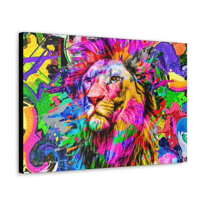 Pastel Majesty – Soft-Toned Lion Wall Art on canvas, acrylic, and metal – front view featuring a beautifully painted lion in delicate pastel hues.