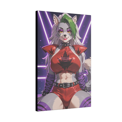 Sexy Roxanne Wolf Wall Art on premium canvas, acrylic, and metal – front view featuring Roxanne Wolf from Five Nights at Freddy’s