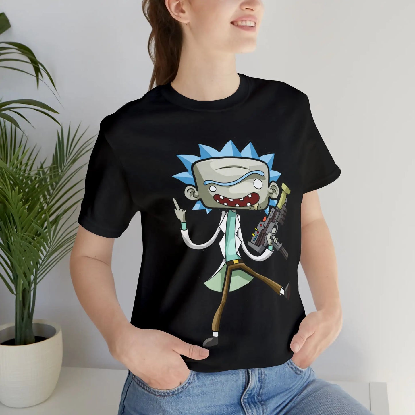 Rick and Morty Middle Finger Rick Cartoon Parody Tee Unisex For Men and Women