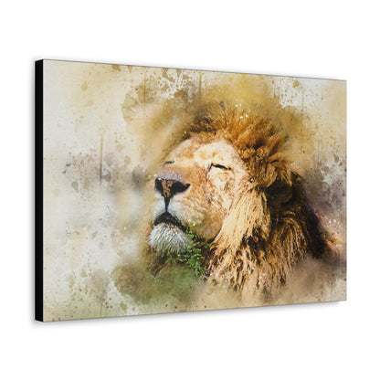 "King of the Wild – Majestic Lion Wall Art on canvas, acrylic, and metal – front view featuring a powerful and detailed lion portrait."

