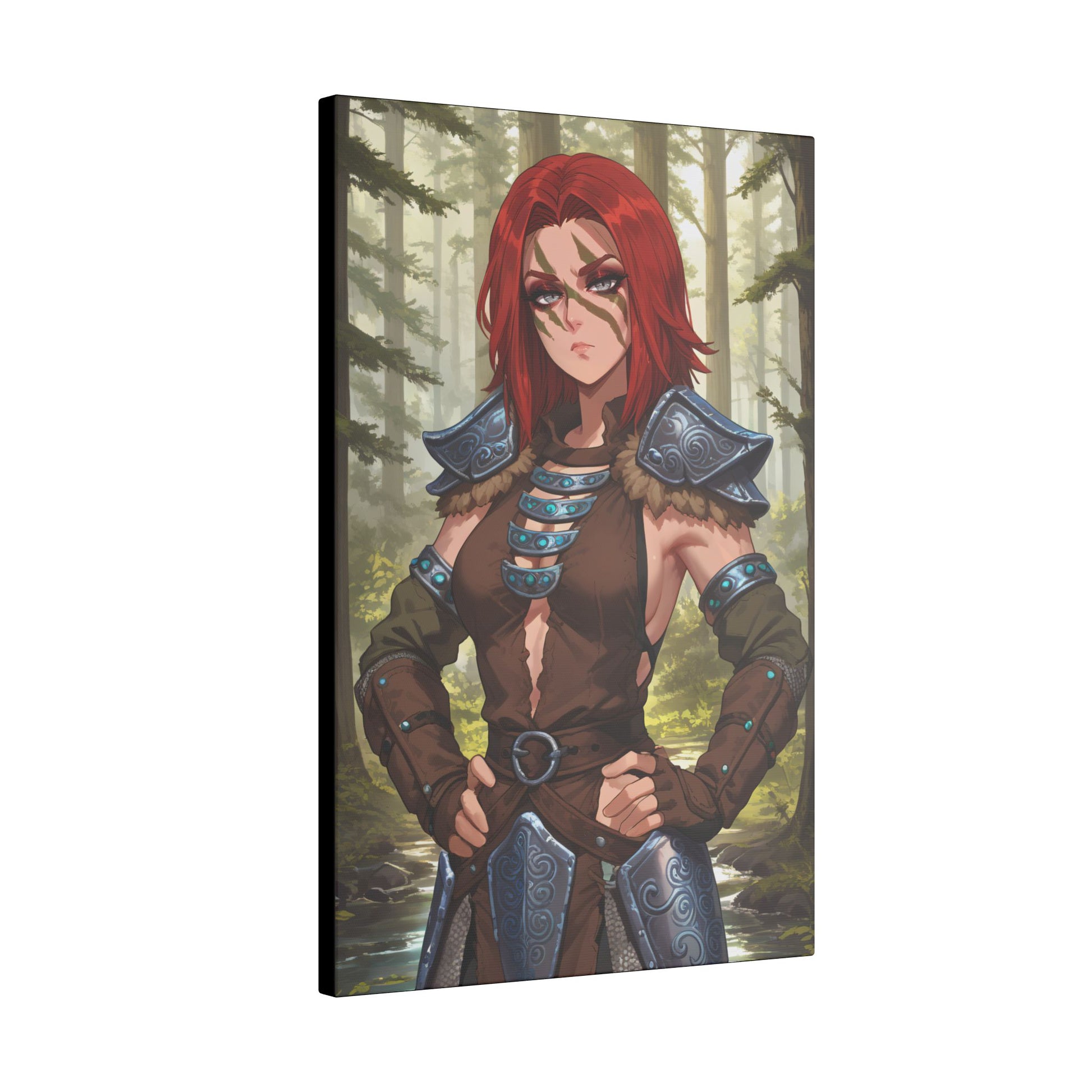 Aela the Huntress Viking Wall Art on premium canvas, acrylic, and metal – front view featuring Aela from Skyrim