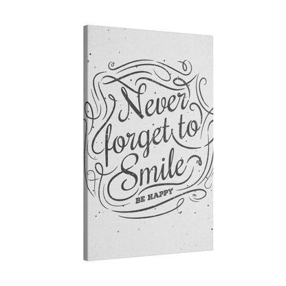 Never Forget to Smile Inspirational Wall Art on premium canvas, acrylic, and metal – front view