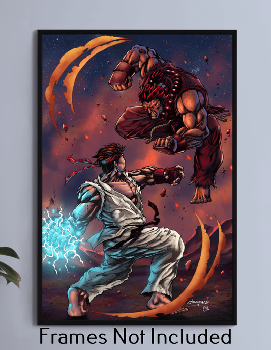 Ryu Vs Akuma Wall Art