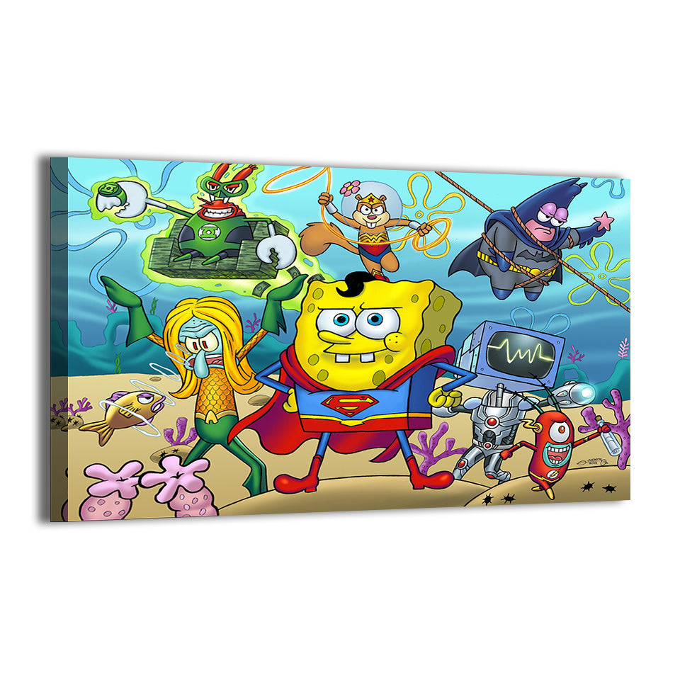 SpongeBob and the Justice League Under the Sea Wall Art