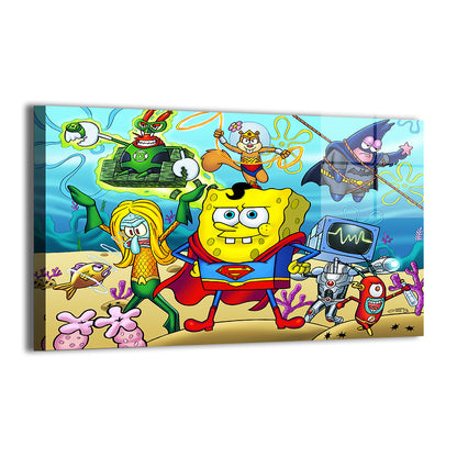 SpongeBob and the Justice League Under the Sea Wall Art