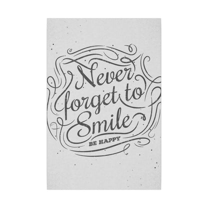 Never Forget to Smile Inspirational Wall Art on premium canvas, acrylic, and metal – front view