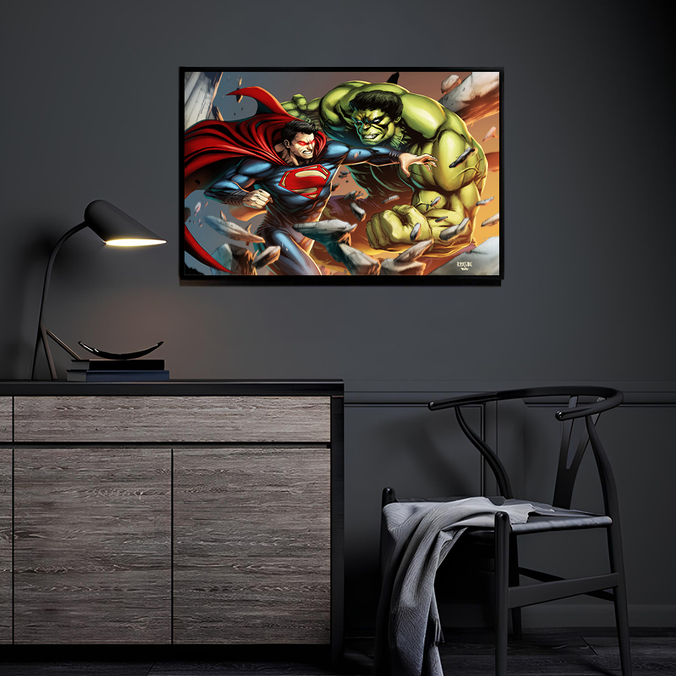 Superman Vs Hulk Wall Art