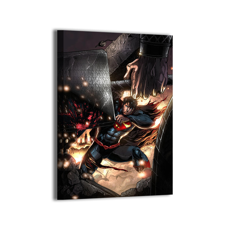 Superman Vs Thor Wall Art