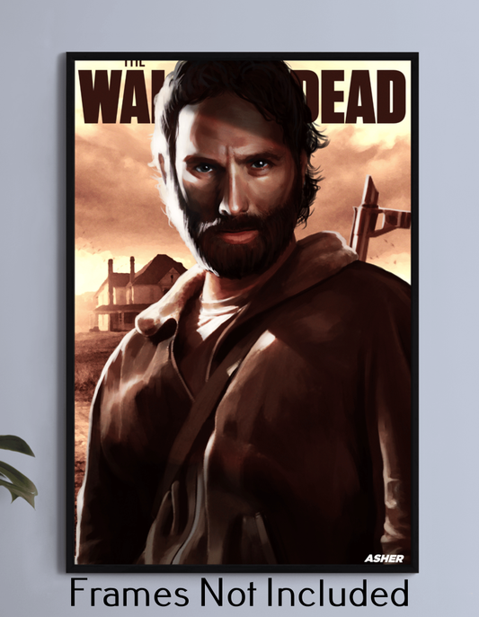 Hardened survivor in Walking Dead style – 12x18 metal artwork