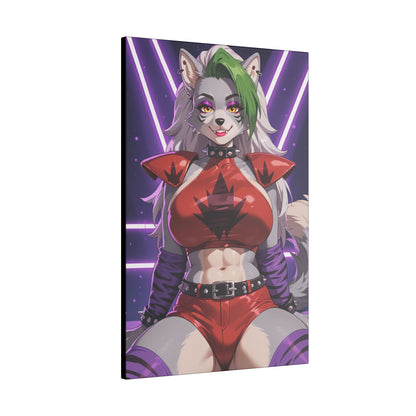 Sexy Roxanne Wolf Wall Art on premium canvas, acrylic, and metal – front view featuring Roxanne Wolf from Five Nights at Freddy’s