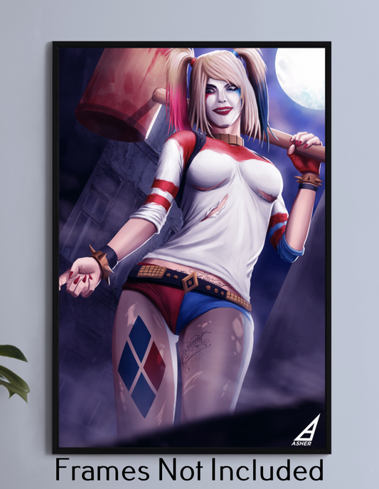 Gotham antiheroine with mallet pose – 12x18 metal comic print